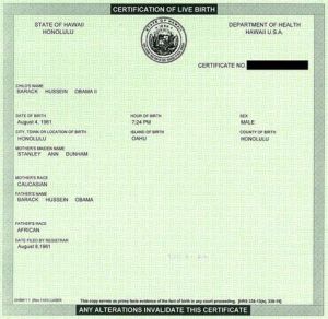President Obama Birth Certificate